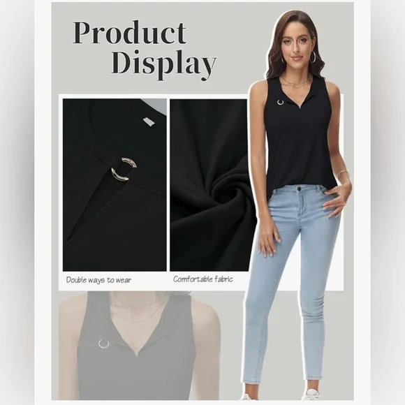 Keyhole V-Neck Tanktop - Picture 5 of 14